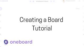 How to Create a Board in Oneboard