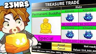 Trading 5 PERMANENT BUDDHA Fruits For 23 HOURS... (Blox Fruits Roblox)