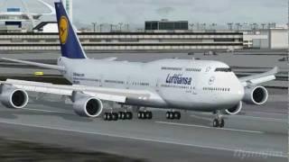 747-8i Lufthansa landing at Los Angeles FSX