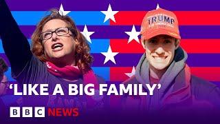 US election: What it's like at a Donald Trump and Kamala Harris rally | BBC News