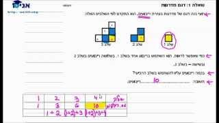 כיתה ט - שיעור 30 ג - פתרון מבחן פיז''ה - סדרה - דגם מדרגות