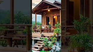Rumah panggung mungil tengah sawah yang indah penuh bunga #homedecor #nature #tinyhouse #travel #ai