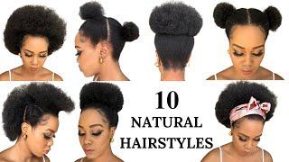 10 QUICK & EASY NATURAL HAIRSTYLES on Short to Medium Length Natural Hair / NO HEAT / NO GEL/ Tupo1