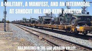 A HUGE Military Train At Kern Junction