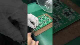 To repair the BMS, heating elements and solder pads with a hot air gun. #custombms #factory