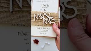 DIY Elegant Rustic Mr. and Mrs. Wedding Invitations