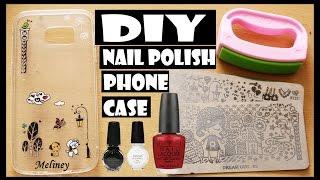 DIY NAIL POLISH PHONE CASE WITH KONAD STAMPING NAIL ART KIT | MELINEY HOW TO DESIGN TUTORIAL