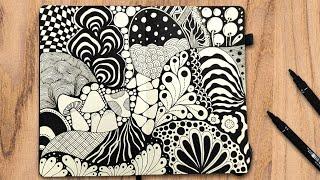 Zentangle Patterns for Beginners | How to Draw Zentangle Step by Step