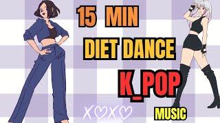 15 DIET DANCE WITH K-POP MUSIC,FAT BURNING CARDIO AEROBIC ,KNEE FRIENDLY