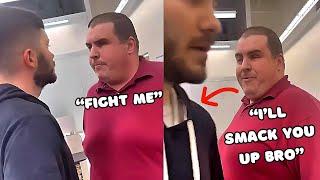 GIANT Bully Acts "Tough" & FAILS To Intimidate Young Man