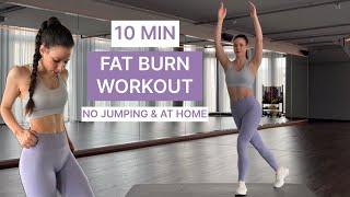 10 MIN CARDIO FAT BURN WORKOUT || No Jumping & At Home