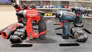 BOSCH GSR12V-300FCB22 Flexiclick 5-In-1 Drill vs Milwaukee 2505-22 4-In-1 Installation Driver