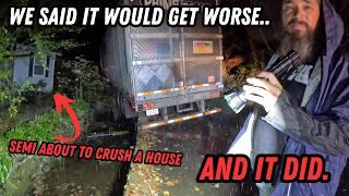 We Said It Would Get Worse.. And It Did | Semi About To Crush A House & Driver In An Ambulance