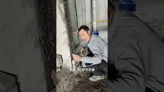 门口太厚，水泥砖来凑！#装修 #贴砖 #施工现场实拍