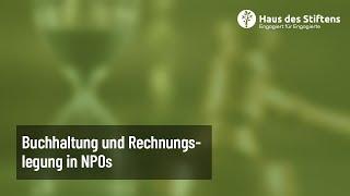 Buchführung und Rechnungslegung in NPOs – Haus des Stiftens