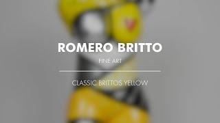 Classic BRITTOS Yellow | Limited Edition Sculpture | 22in x 11.5in x 11.5in | Romero Britto Fine Art