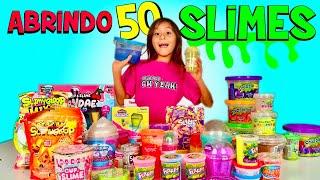 ABRINDO 50 SLIMES E DEPOIS MISTURANDO TUDO! AO VIVO