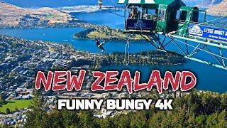 New Zealand 4k - Funny Bungy Jump at Skyline Gondola, Queenstown