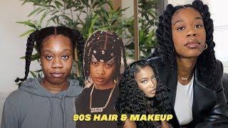 GRWM TO GO NOWHERE | 90s HAIR AND MAKEUP EDITION | JUMBO TWIST