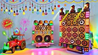 Mini Dj Truck loading At-New Home by cardboard making dj truck and light dj toy gadi wala dj