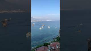 КРАСИВЫЙ ВИД из СТАРОГО ГОРОДА АЛАНИИ (Турция) на бухту и корабли! ALANYA 2021 Turkey #shorts