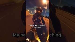 Night ride with backpack Moto #date #batman #shorts #moto #bike #couple #motorcycle