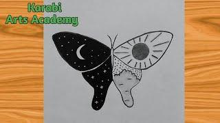 How to draw a beautiful butterfly | New drawing 2022 | ‎@Karabi arts academy 