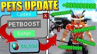 6 NEW PET UPDATE CODES IN WEIGHT SIMULATOR 3! - Roblox *INSANE GEMS*