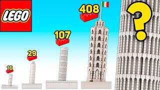 LEGO Leaning Tower of Pisa In Different Scales - Comparison