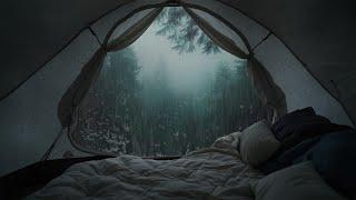 Heavy Rain Inside a Tent for Calm your Mind - Fight Insomnia with the Sound of Noisy Rain