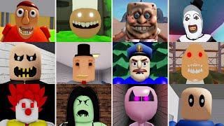 Creepy Roblox From All Scary Obby Escape Mr Ugly,CreepBob,Mr Meat,Terrifying Prison Run,Larry Chains