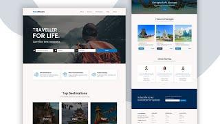 Create A Responsive Tour & Travel Agency Website Design Using HTML CSS and JavaScript
