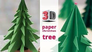 How to Make 3D Paper Christmas Tree - DIY Christmas Crafts 6