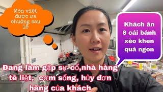 Chiên bánh xèo cho khách ai cũng mê/đang làm gặp sự cố phải hủy đơn hàng nhà hàng tê liệt