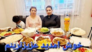 ولاگ مهمانی معصومه جان اکرامی #خاطراتی دوران مهاجرت#cooking #آشپزی#معصومه اکرمی