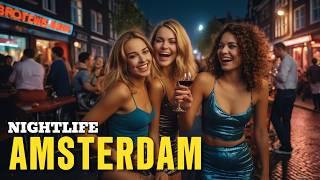 Busy Nightlife in Amsterdam 4K Night Walking Tour 2024