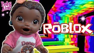 BABY ALIVE plays ROBLOX! The Lilly and Mommy Show! The toytASTIC Sisters! FUNNY KIDS SKIT!