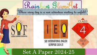 IEO 2024 - 25 | class 4 | English Olympiad | SOF IEO #englisholympiad #ieo #sofieo  #sofolympiad