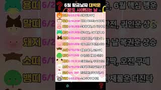 6월 황금날짜 대박운 띠별 로또 사야되는 날