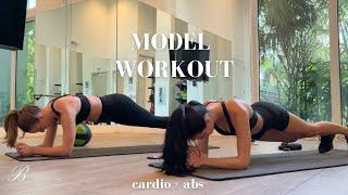 MODEL WORKOUT FOR LONG + LEAN MUSCLE | Abs & Cardio Routine