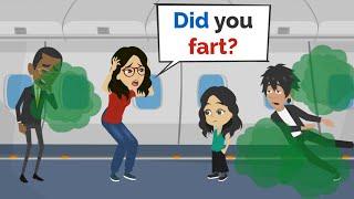 Never FART on the Plane, Nora! | Easy English conversation practice | Nora English