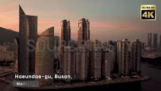 [4K video] Korea's second city Busan, Haeundae, Marine City drone aerial video source collection