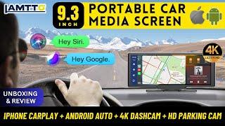 LAMTTO 9.3" Portable CarPlay Screen 4K CAMERA  |  FOR ANY CAR  |  UNBOXING REVIEW