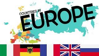 Europe Country Map and Flag for Kids | Learn Countries Name List in Europe