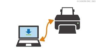 Connecting the printer and a computer via USB