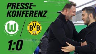 „Wir hatten heute die bessere Bank! “| Pressekonferenz | VfL Wolfsburg - Borussia Dortmund.