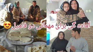 ولاگ‌ فامیلی/آوردن پنیر به خواست پدر جانم/ آماده گی‌ برای مهمانی