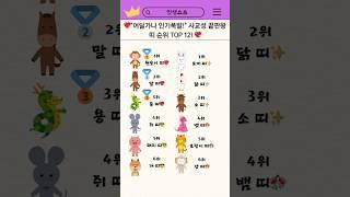 사교성 끝판왕 띠 순위 1~12위 #사주 #운세 ##shorts