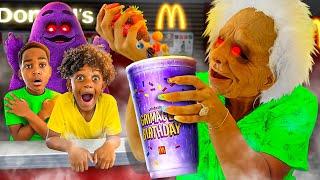 The BABYSITTTER Makes DJ & Kyrie DRINK McDonald's GRIMACE SHAKE | The Prince Family Clubhouse