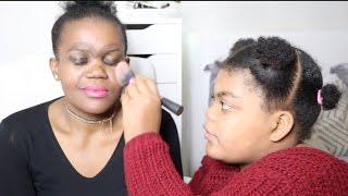 ESSAYEZ DE NE PAS RIRE : MA FILLE HIKMA  ME MAQUILLE ! ! SAKINA MAKEUP !